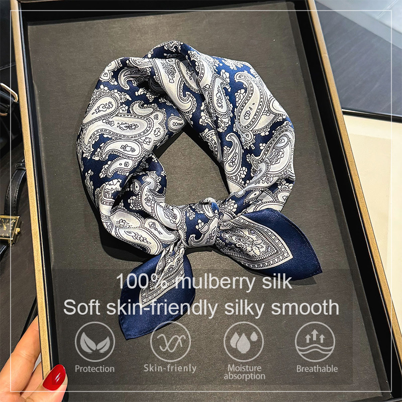 Face Scarf Mask - فاخر 100% التوت وشاح حريري المرأة