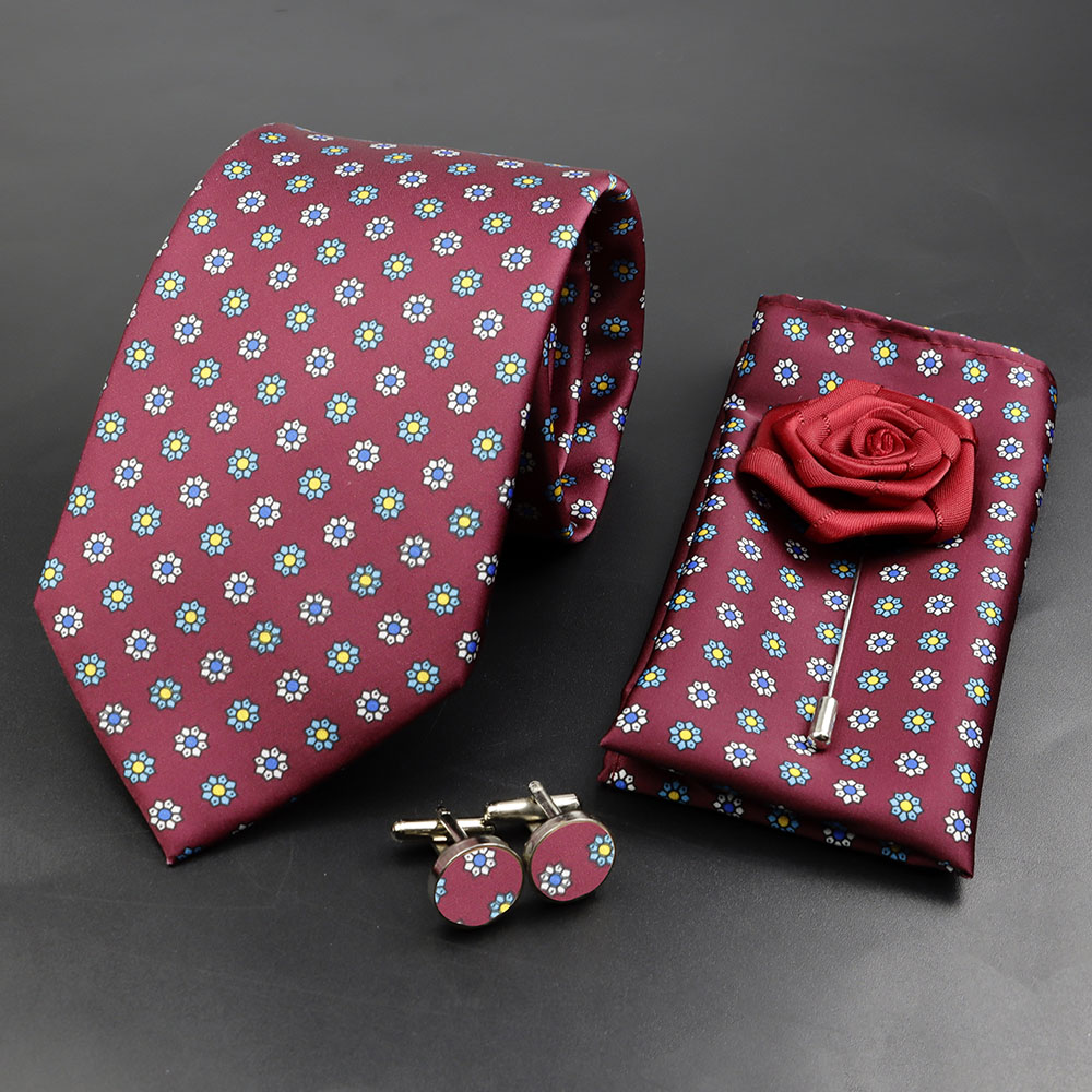 Tie Clip Silver - طقم ربطة عنق حريرية ناعمة للرجال