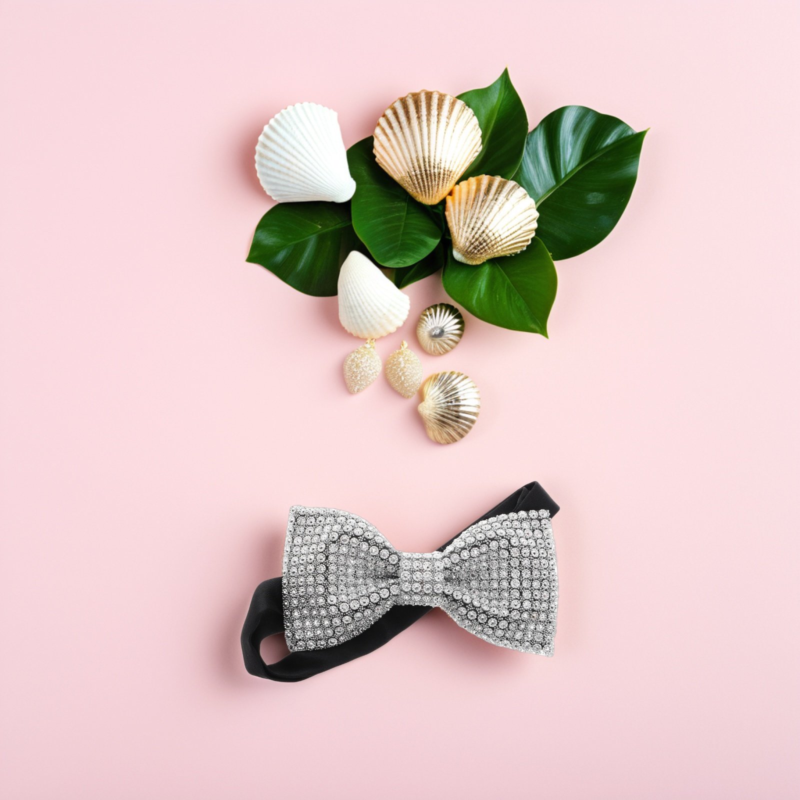 ربطة عنق مزدوجة الطبقات مرصعة  - مراجعة Bow Tie Pre Tied وسعره