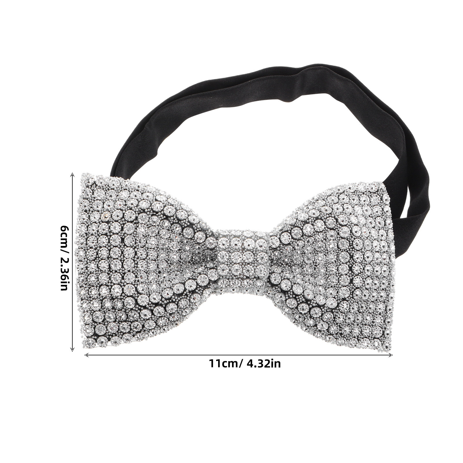 ربطة عنق مزدوجة الطبقات مرصعة  - مراجعة Bow Tie Pre Tied وسعره