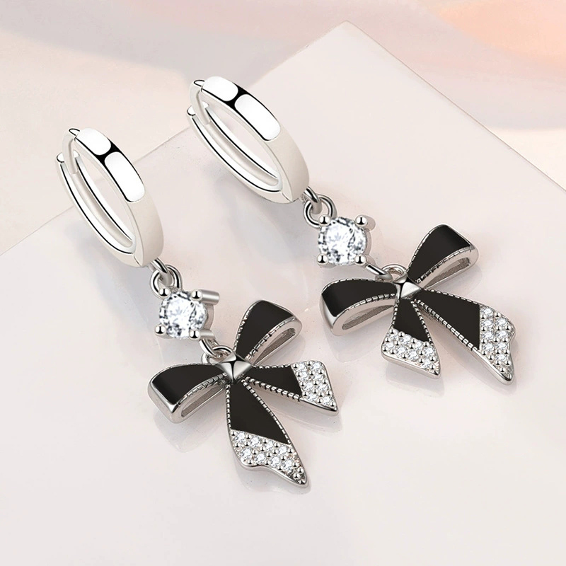 أقراط القوس الأسود نمط طويل مت - مراجعة Tie Clip Silver وسعره
