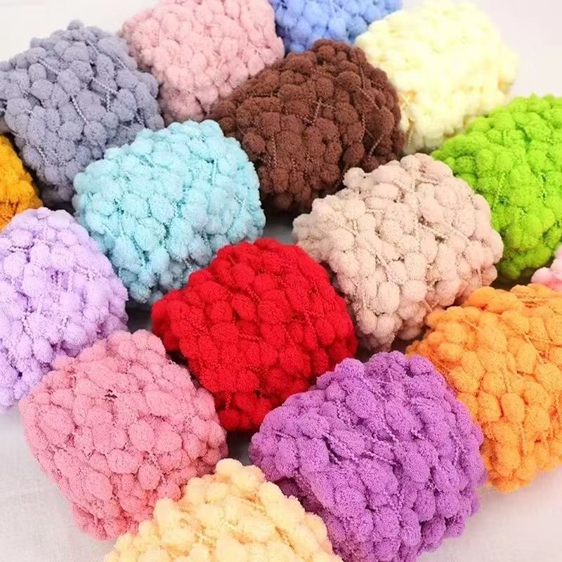 100 جرام خيوط بوم بوم ملونة، خ - مراجعة Woven Scarf Blanket وسعره