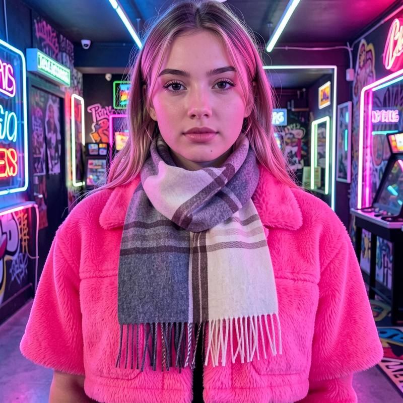 وشاح رقبة سميك بلون متفاوت للا - مراجعة Infinity Scarf Knit وسعره